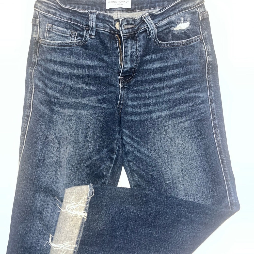 Flying Monkey Dark and Light Blue Denim